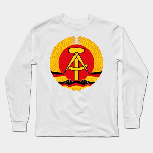 DDR GDR East Germany Emblem Hammer Transparent Long Sleeve T-Shirt by ArtFay